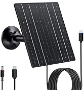 Zivif 10W Solar Charger, 5V Solar Panel for Security Cameras with USB-C/Micro USB/DC 5.5x2.1mm Po...