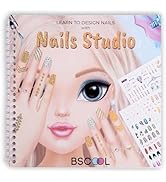 BSCOOL - Drawing, Coloring &amp; Activity Book. Nail Design Book with Stickers and Guides. Fashion De...