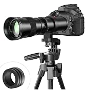 RF 420-800mm F8.3 Telephoto Zoom Lens(MF) + T-Mount for Canon EOS R6 Mark II/R5 Mark II/R5/R3/R7/...