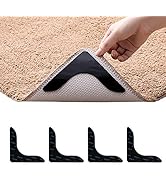 Rug Grippers,Never Curl Rug Grippers Non Slip Reusable Carpet Stickers for Area Rugs, Hardwood Fl...