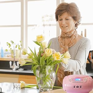 pink radio cd player