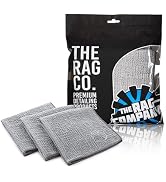 The Rag Company - Wrinkle Knit Glass Towel - Professional 500 GSM Microfiber Window Cleaning Clot...