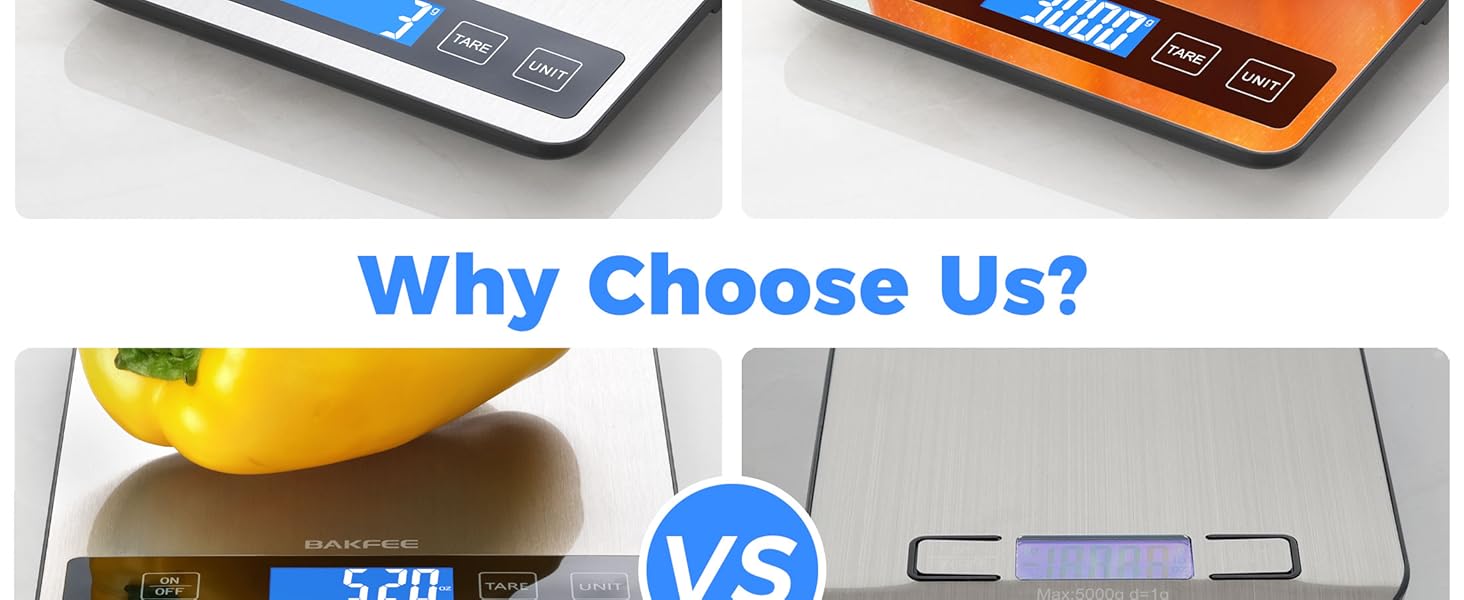 BAKFEE Food Scale, Rechargeable Kitchen Scale