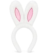 Tedercle Bunny Ears Headband for Adults, Fluffy Rabbit Ear Costume Hairband for Easter, Halloween...