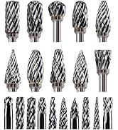 20 Pcs Carbide Burr Bits 1/8" Shank Compatible with Dremel Milwaukee Metal Grinding Wood Stone St...