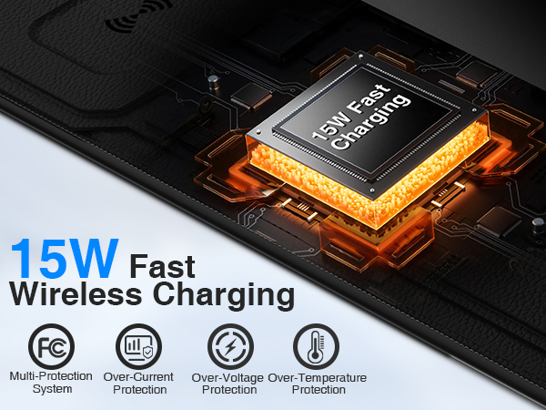 desk mat with wireless charging