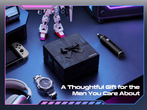 Portable nose and ear trimmer with LED display for daily grooming