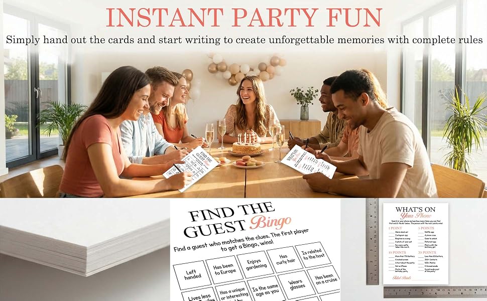 Birthday Party Games Cards