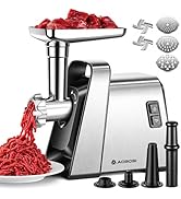 AAOBOSI Meat Grinder Electric, [3000W Max] Meat Grinder Heavy Duty with Auto-Reverse, Innovative ...