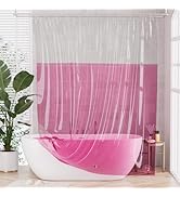 AmazerBath 100% EVA Shower Curtain Liner, 72 x 72 Inches Heavy Duty Shower Curtain and Liner 2-in...