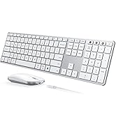 seenda Wireless Bluetooth Keyboard and Mouse Combo, SKM64-3 Rechargeable Slim Quiet Keyboard Mous...