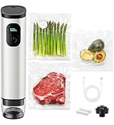 Premium Metal Handheld Vacuum Sealer, Vacuum Sealer for Food with Power Display &amp; Detachable Tank...