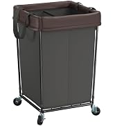 Mefirt 160L Laundry Hamper with Wheels, 2 Section Large Rolling Laundry Basket Bag with Wheels, C...