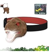 Nitigo Dinosaur Headlamp for Kids Flashlight Led Headlights Roar &amp; Silent Mode, T-Rex Dinosaur To...