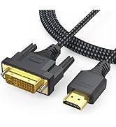 DVI to HDMI Cable 6ft, HDMI to Single Link DVI-D/DVI-I 1080P@60Hz Bidrectional Male to Male Braid...