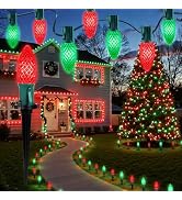 Brightown C9 Christmas Lights Outdoor, 25.7 Ft Strawberry C9 Pathway Lights with 20 LED Bulbs and...
