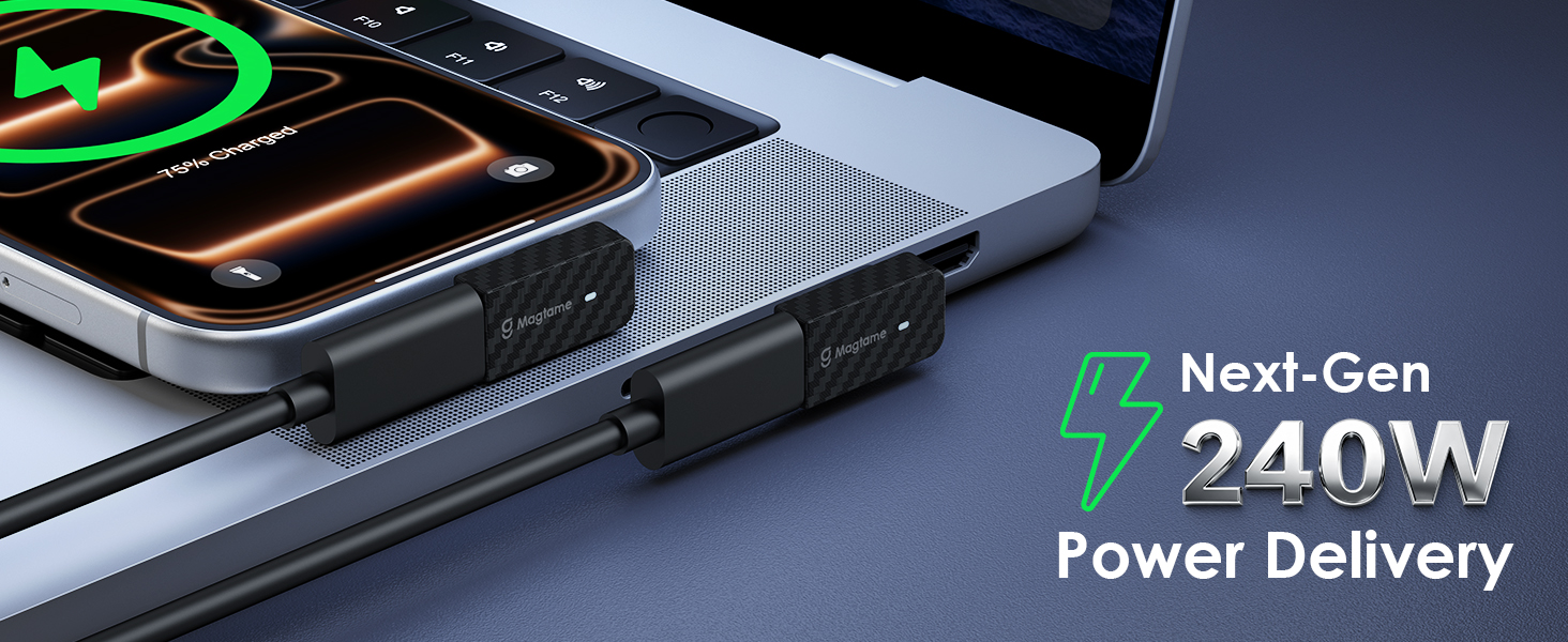 usb-c magnetic 240w adapter right angle