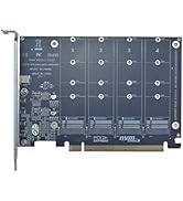 LetLinkSo M.2 PCIe Adapter x16 Gen4 for 4 Ports M2 SSDs, PCIe M.2 Expansion Card for 4 M.2 2280 2...