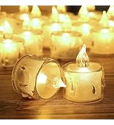 SupBri 24Pack Flameless Tea Lights Candles Battery Operated, Crystal Led Tealight Candles,Votive ...
