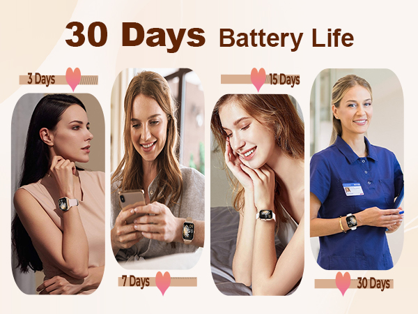Long Lasting Battery Life up to 30 Days for Daily Use
