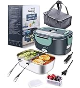 Buddew Electric Lunch Box 80W Food Heater 3 in 1 12/24/110-230V Portable Lunch Warmer Upgraded Le...