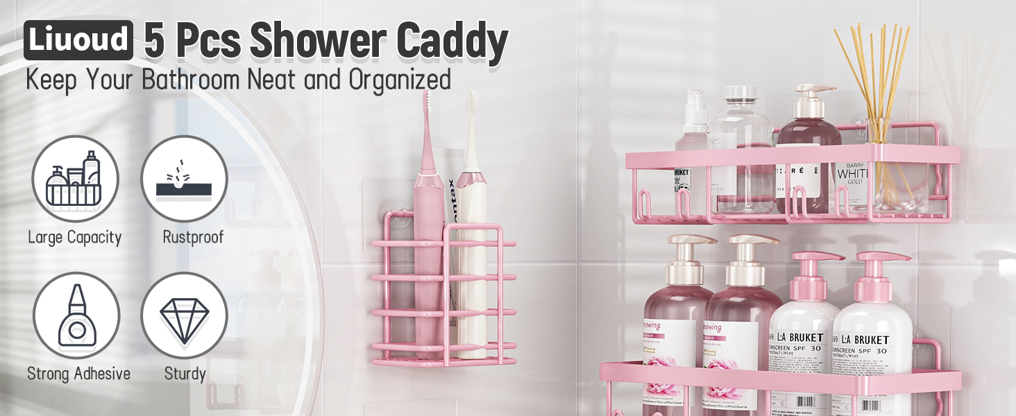 shower caddy pink