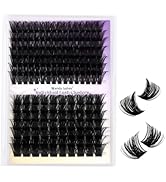 WENDY LASHES Wispy Lash Cluster 100D+200D Eyelash Extensions 182PCS Fluffy Eyelashes DIY D Curl I...