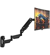 Monitor Wall Mount for 13''-32''-inch Screens - 30.28'' Extra Long Single Wall Mount Monitor Arm,...