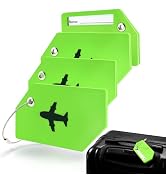 Gostwo 4 Pack Silicone Luggage Tag for Suitcases, Travel Bags TSA Approved Labels, Name ID Identi...