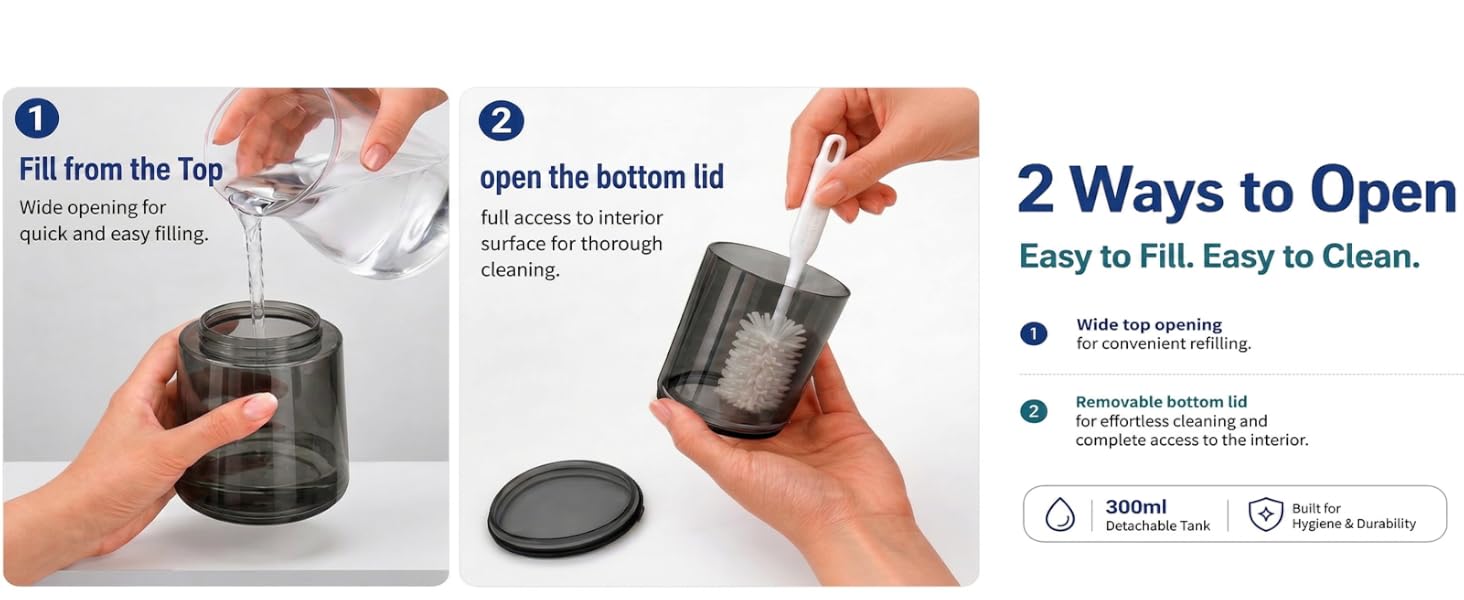 Wellooriya dual-opening water tank for easy filling and cleaning
