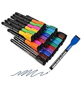 maxtek 24 Count Magnetic Dry Erase Markers, Fine Tip, 12 Colors Whiteboard Markers with Built-in ...