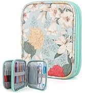 Katech Crochet Hook Case Empty Zipper Bags Organizer Portable Travel Crochet Storage Bag with Web...