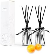 Brakula 2 Pack Fragrance Reed Diffuser, 118ML Grapefruit Diffuser Set with 10 Black Fiber Sticks,...