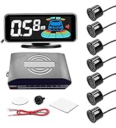 Shkalacar Car Reverse Parking Radar System Backup Rear Reversing Radars with 8 Parking Sensors Di...