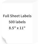 OnlyPaper 500 Sheets 8.5" x11" Full Sheet Shipping Labels, Printable Sticker Paper, Matte, Letter...