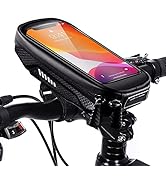 HUANLANG Bike Phone Mount Bag Bike Front Frame Top Tube Handlebar Bags Waterproof Bicycle Cell Ph...