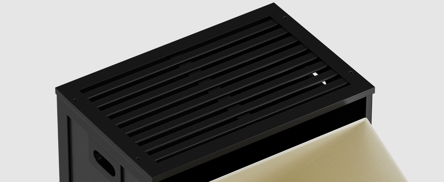 Slatted tabletop shelf