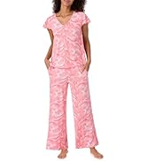 Tommy Bahama - Women's Pajama Set, Short Sleeve T Shirt with Cropped Pants for Sleep or Lounge
