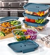 KitchenAid 10-Piece Airtight Glass Food Storage Container Set | Leak-proof &amp; modular borosilicate...