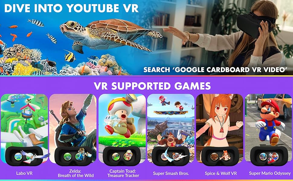 Virtual Reality Headset for Labo Zelda Captain Toad Super Smash Bros Super Mario Odyssey 