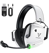 Vakedy Wireless Gaming Headset for PS5, PC, PS4, Mac, Switch, 2.4GHz Low Latency USB Dongle, Blue...