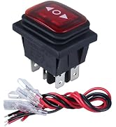 DMWD Waterproof Rocker Switch 20A AC 110V 6 Pins 3 Positions ON-Off-ON Toggle Switch with Wires (...
