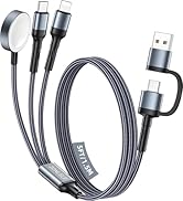 Upgraded 5FT Travel Essentials for Apple Watch Charger 3 in 2 Multi Charging Cable for iPhone 17 ...