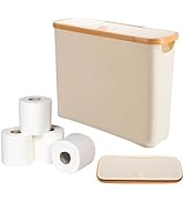 Toilet Paper Basket,Toilet Paper Storage with Lid,Toilet Paper Organizer for Bathroom,Free Standi...