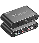 Component to HDMI Converter Upscaler, YPbPr to HDMI Converter Upscaler Support 1080P for Wii, PS2...