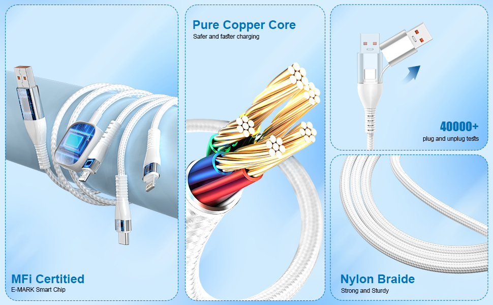 3-in-1 usb-c, iphone &amp; apple watch lightning charging cable