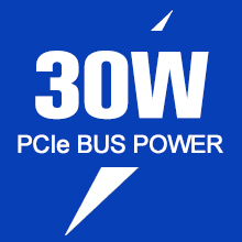 30 W TDP PCIe bus power