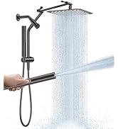 Veken All Metal 10" Oil Rubbed Bronze Shower Head with Handheld, Luxurious Square Double Rain Sho...