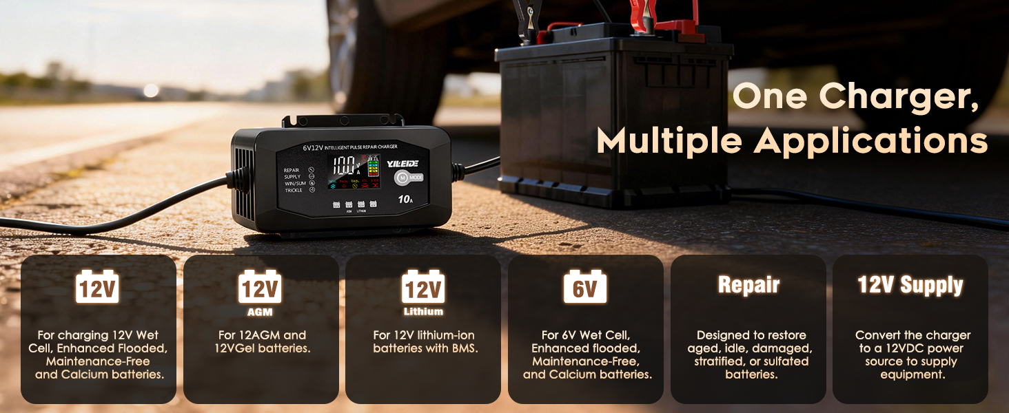 Battery Charger – Automatic Maintainer, Trickle Charger &amp;amp; Desulfator