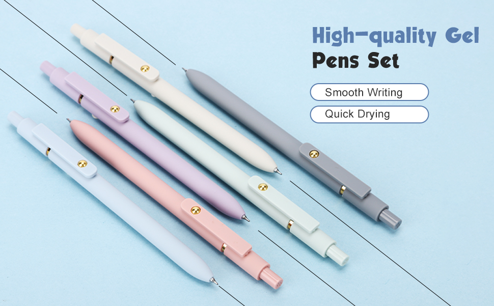 Gel Pens, 6Pcs Smooth Writing Pens